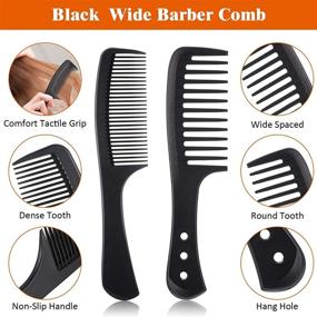 img 1 attached to 💇 Carbon Fiber Hair Comb Set - Includes Fine/Wide Tooth, Rat Tail, Pintail, Detangling Combs - Anti-Static, Heat Resistant Styling Comb for Most Hair Types