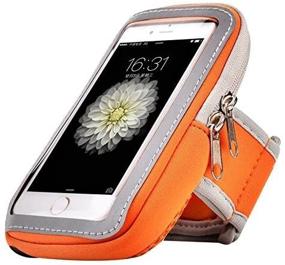 img 4 attached to Cecety TM Outdoor Sport Running Sweatproof Armband Phone Holder Pouch For Samsung Galaxy S20 / Note10 / A10 / A20 / A50 / IPhone 11/11 Pro Max/Google Pixel 4 / OnePlus 7 / Razer Phone 2 (Orange)