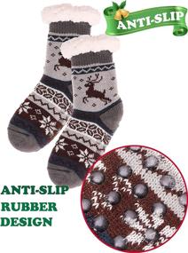 img 2 attached to Cozy Slipper Fleece Winter Christmas Stockings for Boys' Clothing with Socks & Hosiery