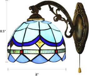 img 2 attached to 💡 Tiffany Style Vintage Wall Sconces Lighting with Pull Chain Switch – KWOKING Creative Mirror Front Wall Lamp Fixture for Corridor, Hallway, Livingroom, Bedroom Style B