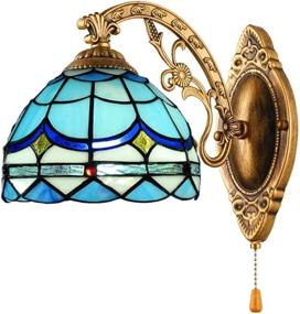 img 3 attached to 💡 Tiffany Style Vintage Wall Sconces Lighting with Pull Chain Switch – KWOKING Creative Mirror Front Wall Lamp Fixture for Corridor, Hallway, Livingroom, Bedroom Style B