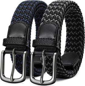 img 4 attached to 👔 Comfortable Stretch Braided Casual Woven Elastic Men's Accessories: The Ultimate Choice for Style and Ease