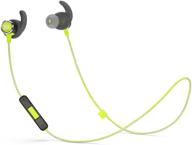 green jbl reflect mini 2 wireless in-ear sport headphones with three-button remote, microphone - enhanced seo logo