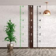 📏 kids growth chart stencil - reusable ruler template for diy height measurement on wood, french country home decor, farmhouse measuring kids height wall décor - 6 feet height - rustic design - 12 x 7 inches logo