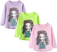 cotton graphic crewneck sleeve t-shirts for girls' tops, tees & blouses logo