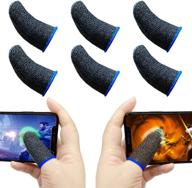 enhance gaming performance with anti-sweat 🎮 finger sleeves for mobile phone games [6pcs] logo