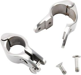 img 2 attached to ⚓️ Yaegoo Boat Bimini Top Hinged Jaw Slide Set: Durable Stainless Steel Marine Hardware Fitting - Rail Mount Hinged 1" (Pack of 4)