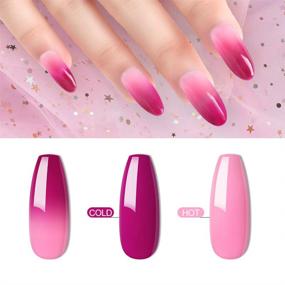 img 1 attached to 6 pc Mood Temperature Changing Gel Nail Polish Glitter Set - Color Changing Gel Nail Polish Collection with Hot and Cold Ombre Effects - Soak off Gel Nail Art Manicure Set - Spring Colors