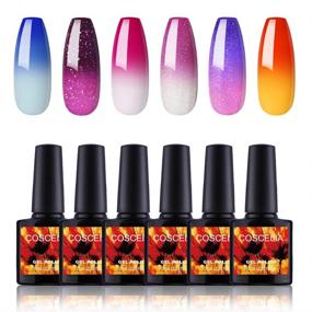 img 4 attached to 6 pc Mood Temperature Changing Gel Nail Polish Glitter Set - Color Changing Gel Nail Polish Collection with Hot and Cold Ombre Effects - Soak off Gel Nail Art Manicure Set - Spring Colors