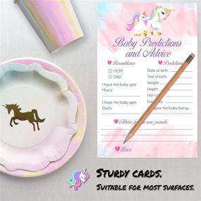 img 2 attached to 🦄 Brien Home Pink Unicorn Theme Baby Shower Game Set for Girls - 5 Games with 50 Sheets Each: Baby Prediction & Advice, Word Scramble, Bingo, Who Knows Mommy, Baby Trivia