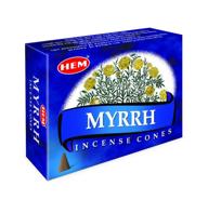 🌿 премиум-конусы ладана myrrh hem - упаковка из 12 штук - 120 штук - аутентичный индийский ладан hem логотип