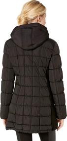 img 1 attached to 🧥 Calvin Klein Women's Classic Puffer Jacket with Bib Insert and Knit Panel Sides