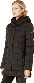 img 2 attached to 🧥 Calvin Klein Women's Classic Puffer Jacket with Bib Insert and Knit Panel Sides