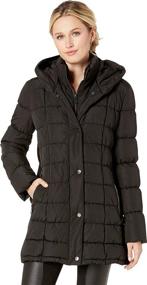 img 3 attached to 🧥 Calvin Klein Women's Classic Puffer Jacket with Bib Insert and Knit Panel Sides