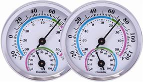 img 2 attached to 🌡️ LayscoPro Mini Indoor Thermometer Hygrometer: 2-in-1 Analog Temperature Humidity Monitor Gauge - For Home, Room, Outdoor, Offices - Silver (2 Pack, Battery-Free)