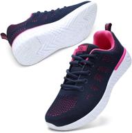 stq women's casual lace up lightweight tennis running shoes - walk in style logo