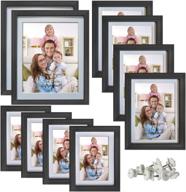 🖼️ giftgarden multi picture frames black with mat - assortment pack of 10 for wall or tabletop логотип