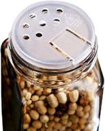 🌶️ tebery 12-pack glass spice jars with silver metal lids, shaker tops, wide funnel, and labels - complete organizer set (4oz capacity) logo