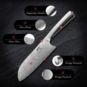 img 1 attached to Kitchen Damascus Lightweight Hammered Ergonomic Kitchen & Dining