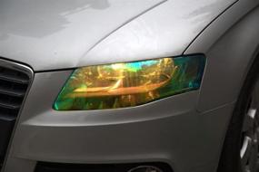img 1 attached to 🌟 Self-Adhesive Shiny Chameleon LED Light Films - 12" by 48", Headlights Tail Lights Fog Lights, Vinyl Film Sticker Sheet, Bright Golden Tint