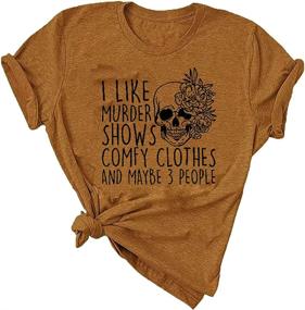 img 4 attached to 👕 Quirky Women's Novelty Shirt: Funny Graphic Tee for Murder Show Fans & Horror Enthusiasts - Perfect for 3-Person Friendships