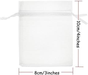 img 2 attached to Volanic 100PCS Sheer Drawstring Organza Gift Bags - Small 3X4 Inch Size for Jewelry Pouch, Party Wedding Favor, Candy Bags, and Christmas Mini Gifts