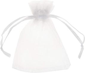 img 4 attached to Volanic 100PCS Sheer Drawstring Organza Gift Bags - Small 3X4 Inch Size for Jewelry Pouch, Party Wedding Favor, Candy Bags, and Christmas Mini Gifts