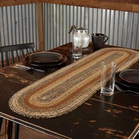 img 1 attached to 🍲 VHC Brands Kettle Grove Jute Runner 13x48: Примитивный страновой ковролин для кухонного стола из жута в цвете карамельного коричневого.