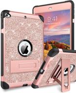 🌟 yinlai rose gold sparkle ipad mini 5 case, ipad mini 4 case - hybrid glitter, sturdy kickstand, durable, full protective, shockproof, girly kids back tablet cover - 3 in 1 design - for ipad mini 5th/4th generation logo