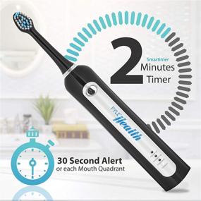 img 1 attached to 🦷 Pyle Health Ultra Sonic Wave Rechargeable Electric Toothbrush - Complete Oral Care for Kids, Teens, and Adults with 3 Brush Modes, Timer, 2 Brush Heads, & Automatic Charging Dock - PHLTB41BK.5 (Black)