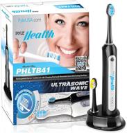 🦷 pyle health ultra sonic wave rechargeable electric toothbrush - complete oral care for kids, teens, and adults with 3 brush modes, timer, 2 brush heads, & automatic charging dock - phltb41bk.5 (black) logo