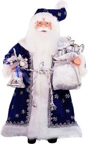 img 4 attached to 16-Inch Royal Blue Santa Claus Christmas Figurine Decoration 416110