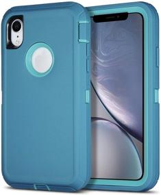 img 4 attached to 📱 Armorzon iPhone XR Case: Heavy Duty Shockproof Rugged PC TPU Cover (Light Blue) - Dust Proof, Defender Body Armor for Apple iPhone XR