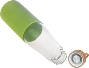 img 2 attached to Top BPA-Free Glass Water Bottle with Silicone Sleeve and Bamboo Lid - Dishwasher Safe, Lime Green, 16 oz