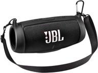 водонепроницаемый силиконовый чехол для jbl charge 5 - портативный bluetooth 🔒 динамик | чехол для путешествий с гибким ремешком и карабином | защитный чехол - черный логотип