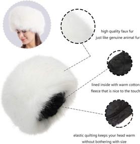 img 2 attached to 🧣 Warm up Your Winter with LA CARRIE Women's Stretch Cossack Russian Style White Faux Fur Hat