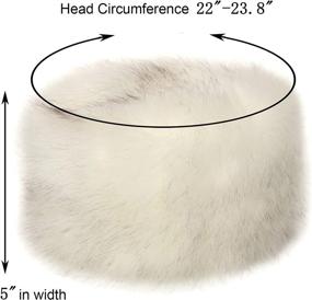 img 1 attached to 🧣 Warm up Your Winter with LA CARRIE Women's Stretch Cossack Russian Style White Faux Fur Hat