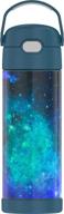 keep it cool with the thermos funtainer 16 oz stainless steel vacuum insulated bottle in galaxy teal- wide spout lid included! логотип