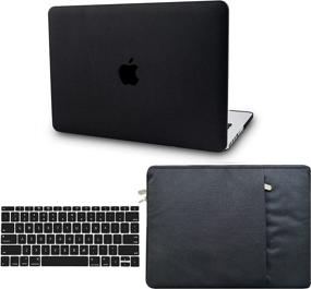 img 4 attached to 👌 Stylish KECC Italian Leather MacBook Air 13 inch Case (2010-2017) + Keyboard Cover + Sleeve - Black Leather