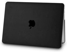 img 1 attached to 👌 Stylish KECC Italian Leather MacBook Air 13 inch Case (2010-2017) + Keyboard Cover + Sleeve - Black Leather