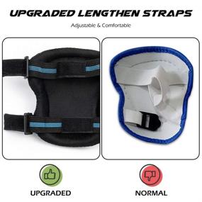 img 1 attached to 🛹 Labeol Kids/Youth/Adult Skateboard Protective Gear Set | Knee Pads, Elbow Pads, Wrist Guard Protector | 6 in 1 Safety Gear Kit for Ice Roller Skating, Cycling, Scooter, Skateboard, Bicycle, Inline Skating | Size Medium, Color Blue