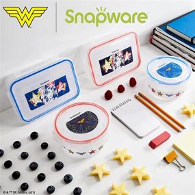 img 2 attached to 🦸 Snapware Wonder Woman Plastic Storage Containers: Airtight & Leak-Proof, 8-Piece Set