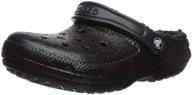 crocs classic glitter lined black men's shoes and mules & clogs logo