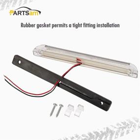 img 1 attached to 🚤 Partsam 4x 8" Waterproof LED Utility Strip Light 12V Assembly - Universal White Light Bar for Boat, RV, Pickup Truck, and Under Hood Lighting