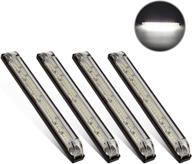 🚤 partsam 4x 8" waterproof led utility strip light 12v assembly - universal white light bar for boat, rv, pickup truck, and under hood lighting logo
