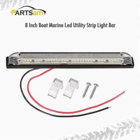 img 3 attached to 🚤 Partsam 4x 8" Waterproof LED Utility Strip Light 12V Assembly - Universal White Light Bar for Boat, RV, Pickup Truck, and Under Hood Lighting