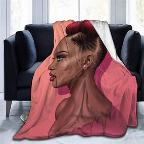 img 4 attached to 🎨 SARA NELL African Black Art Blanket: Afro Black Girl Magic Anime Style Throw Blanket, Red Hair, Soft Cozy Flannel Fleece, Perfect for Couch, Sofa, Bedroom - 40x50 Inch