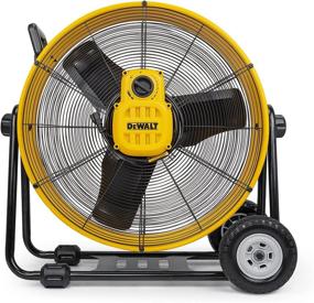 img 3 attached to 🌪️ DEWALT DXF-2490 High-Velocity Industrial Drum Floor and Barn Warehouse Fan – Heavy Duty Air Mover with Adjustable Tilt, Large Wheel, and 24-Inch Size in Vibrant Yellow