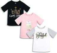 glash kids little short sleeve t shirts girls' clothing and tops, tees & blouses logo