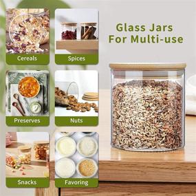 img 1 attached to 🌱 Set of 20 XSIUYU Glass Spice Jars with Bamboo Airtight Lids - 2.7 OZ Each - Includes Labels, Pen - Dishwasher Safe - Versatile Kitchen Canisters for Pantry Storage of Tea, Coffee, Flour, Herbs, Beans, Salt, Grains, Sugar